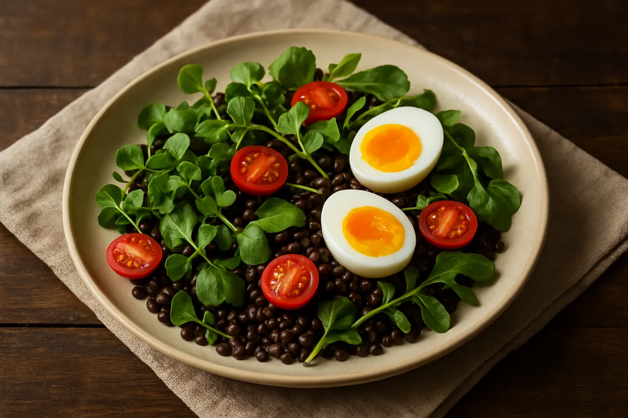 Foto de Ensalada de lentejas negras