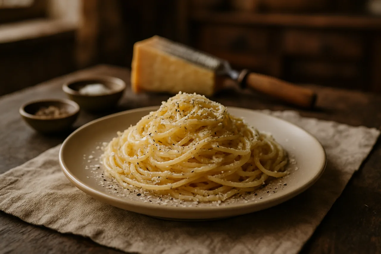 Foto de Espaguetis con queso y pimienta negra