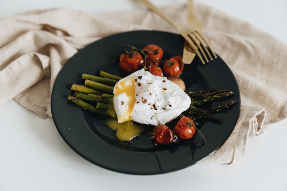 Foto de Espárragos con Guisantes, Huevos y Tomates