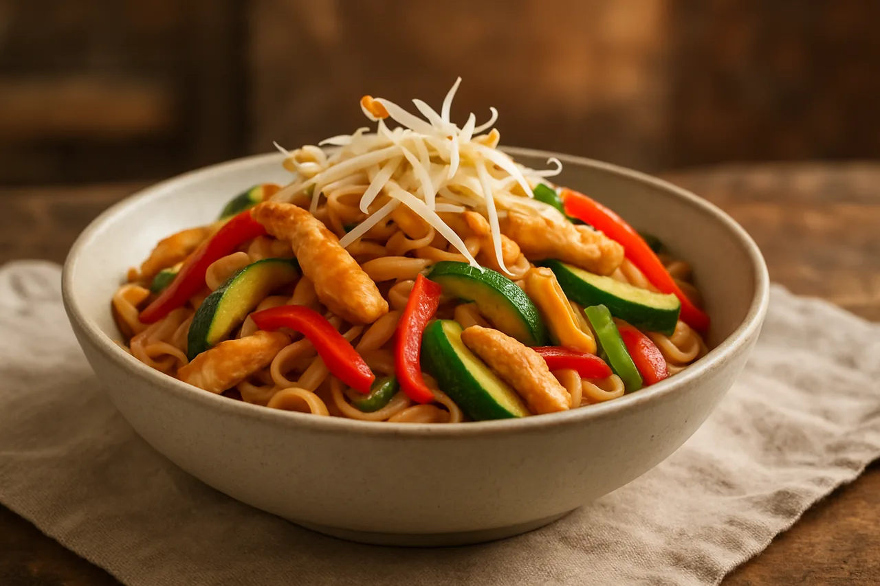 Foto de Fideos de arroz con pollo
