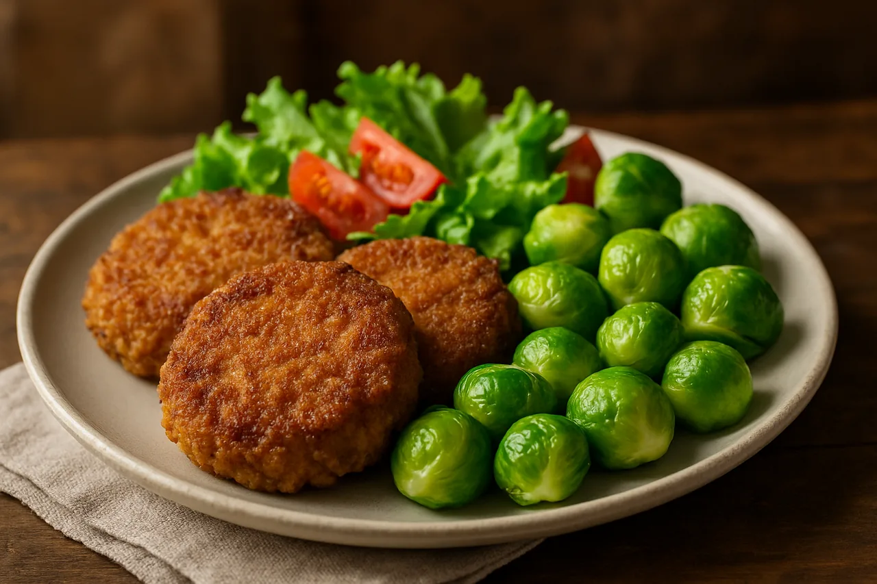 Foto de Filetes de Redondo con Ensalada y Coles de Bruselas