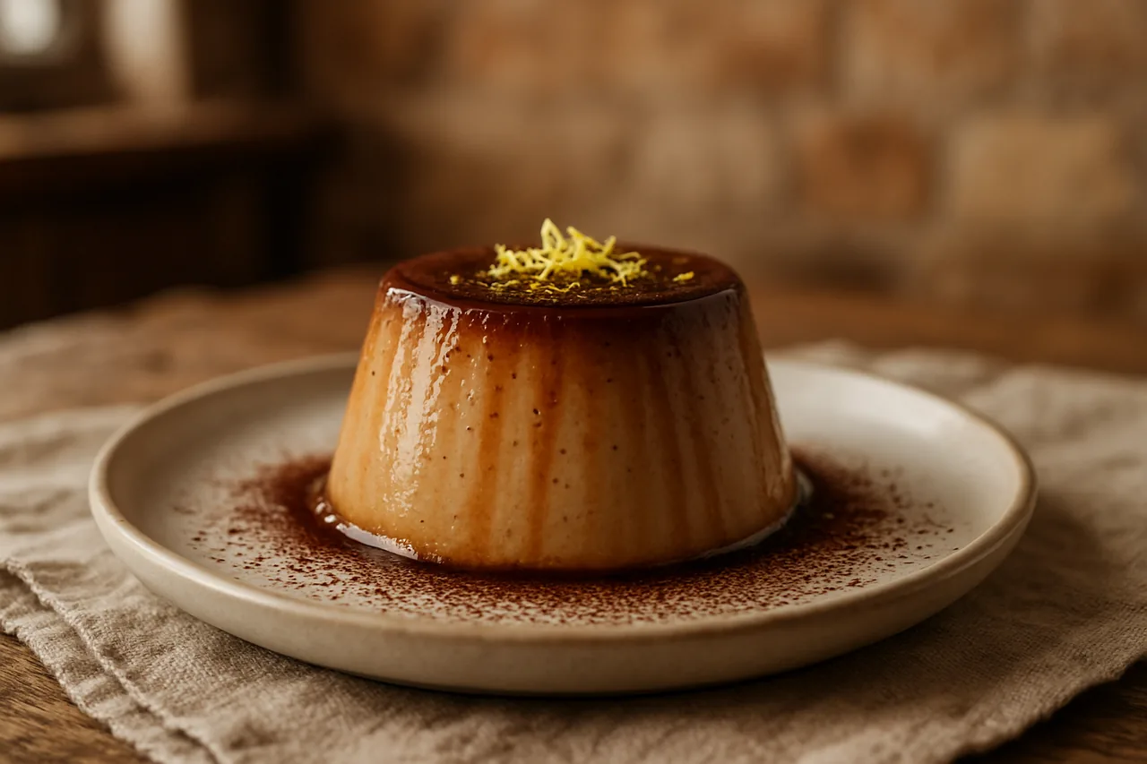 Flan de Gofio y Chocolate — receta canaria