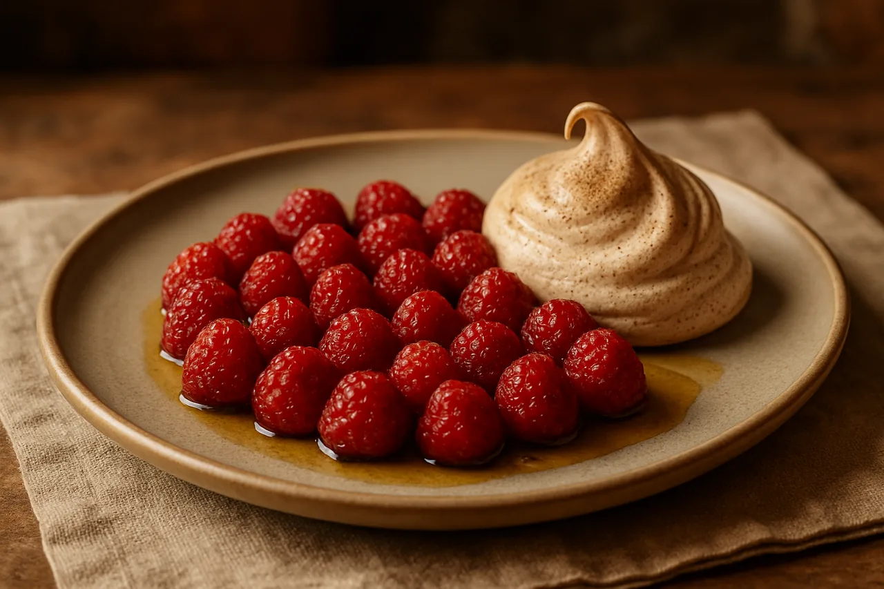 Foto de Frambuesas Fritas con Merengue de Canela