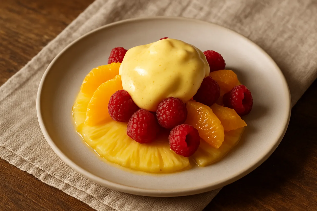 Foto de Frutas con Sabayón de Vino Dulce