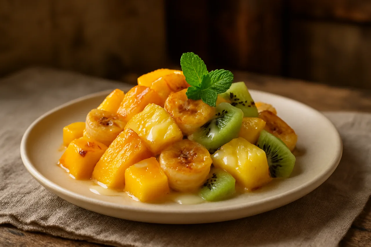 Foto de Frutas Gratinadas con Leche Condensada