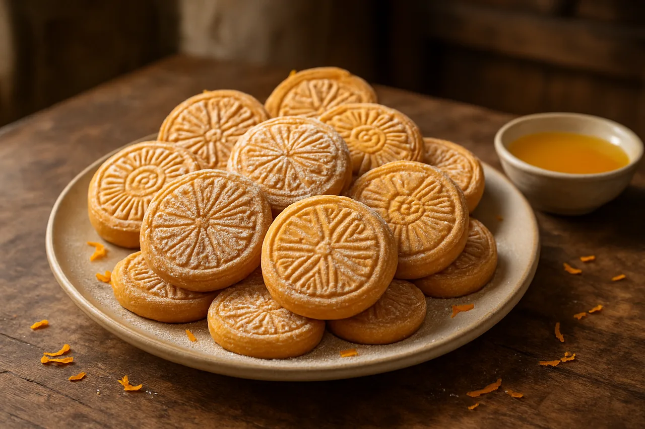 Galletas de naranja con forma de pintadera — receta canaria