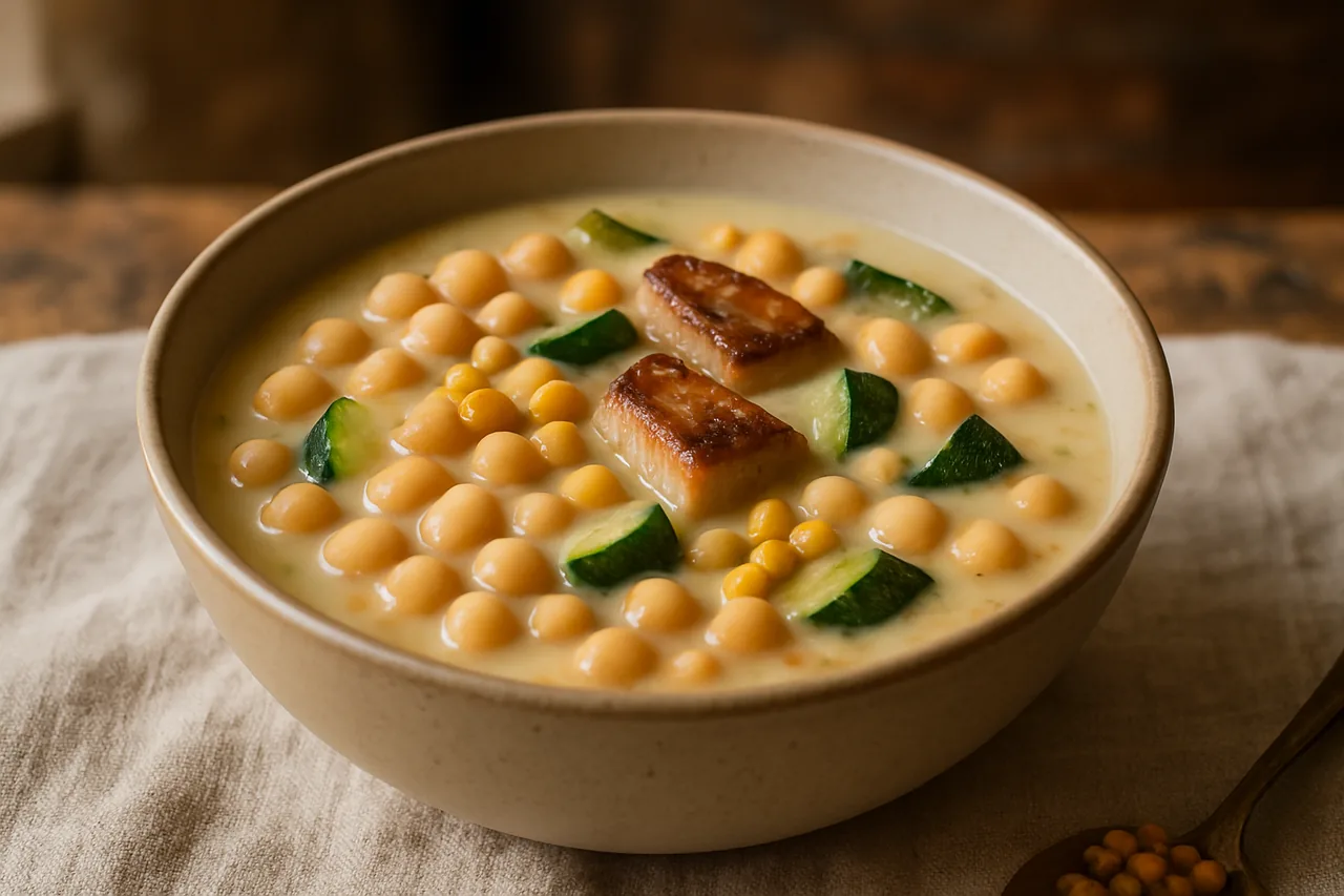 Foto de Garbanzos con Calabacín y Foie