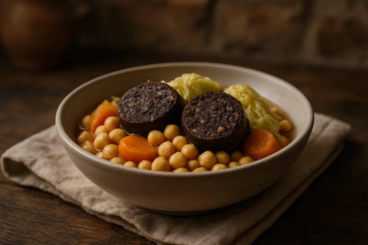 Foto de Garbanzos con Verduras y Morcilla