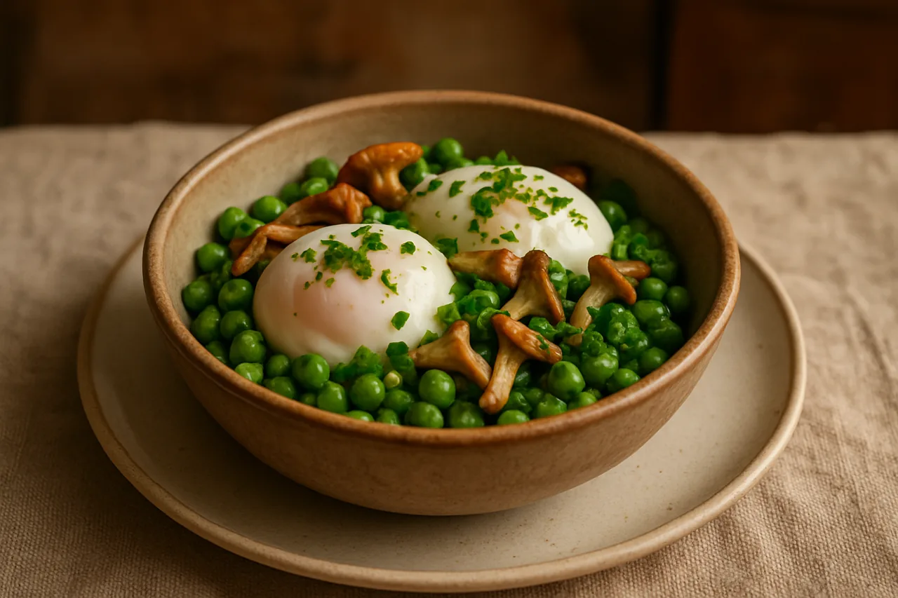 Foto de Guisantes con Huevos y Perretxikos