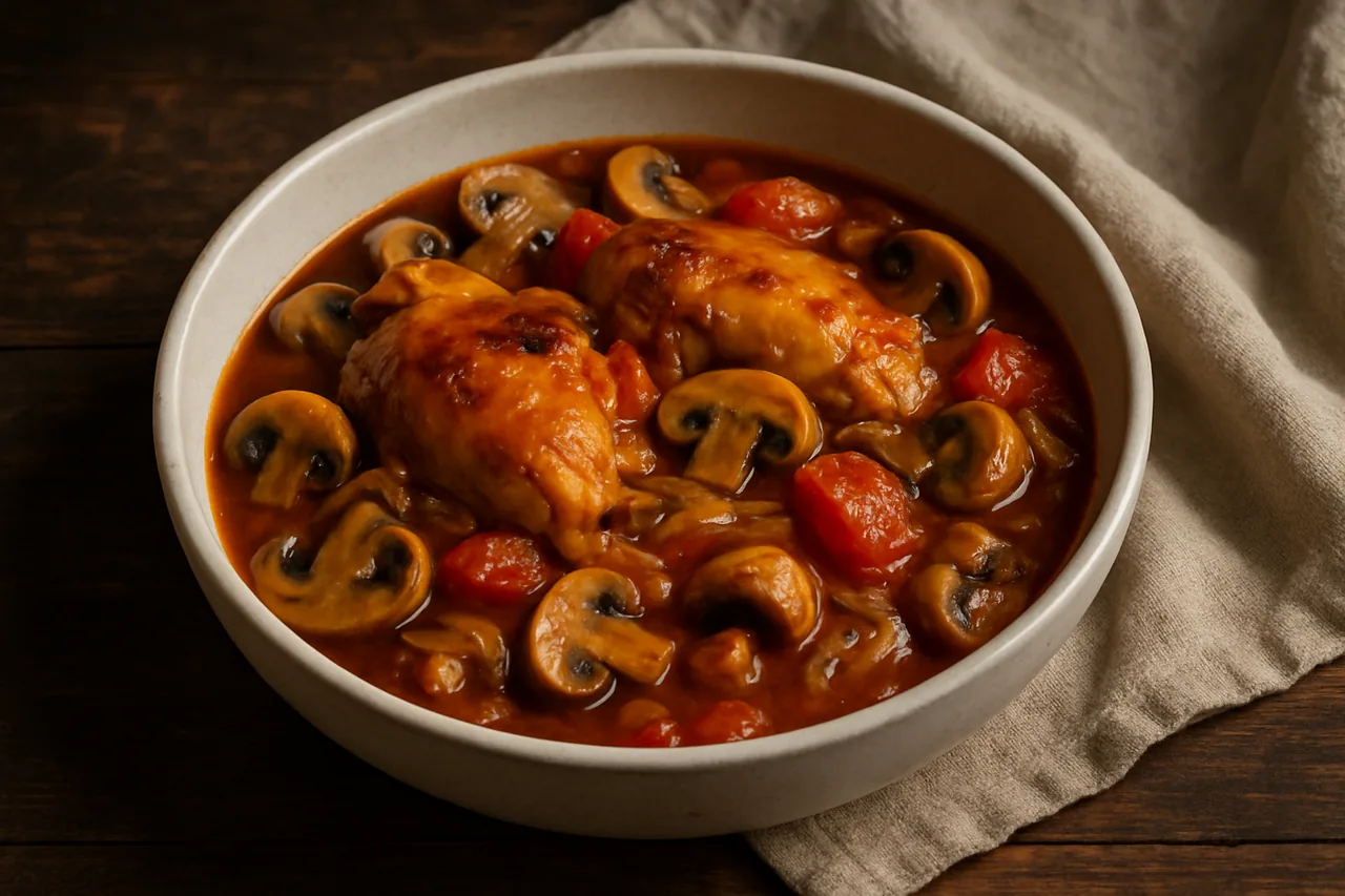 Foto de Guiso de pollo con champiñones