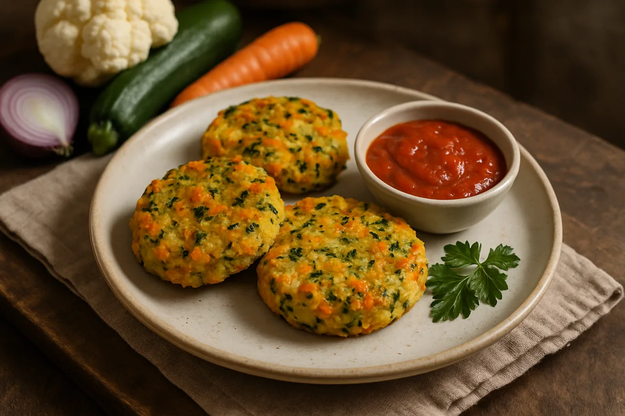 Foto de Hamburguesas de Verduras con Salsa de Tomate