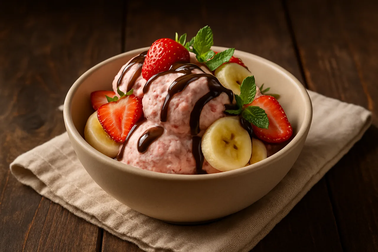 Foto de Helado de Fresa y Plátano