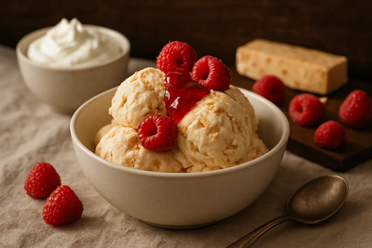 Foto de Helado de Turrón con Frambuesas
