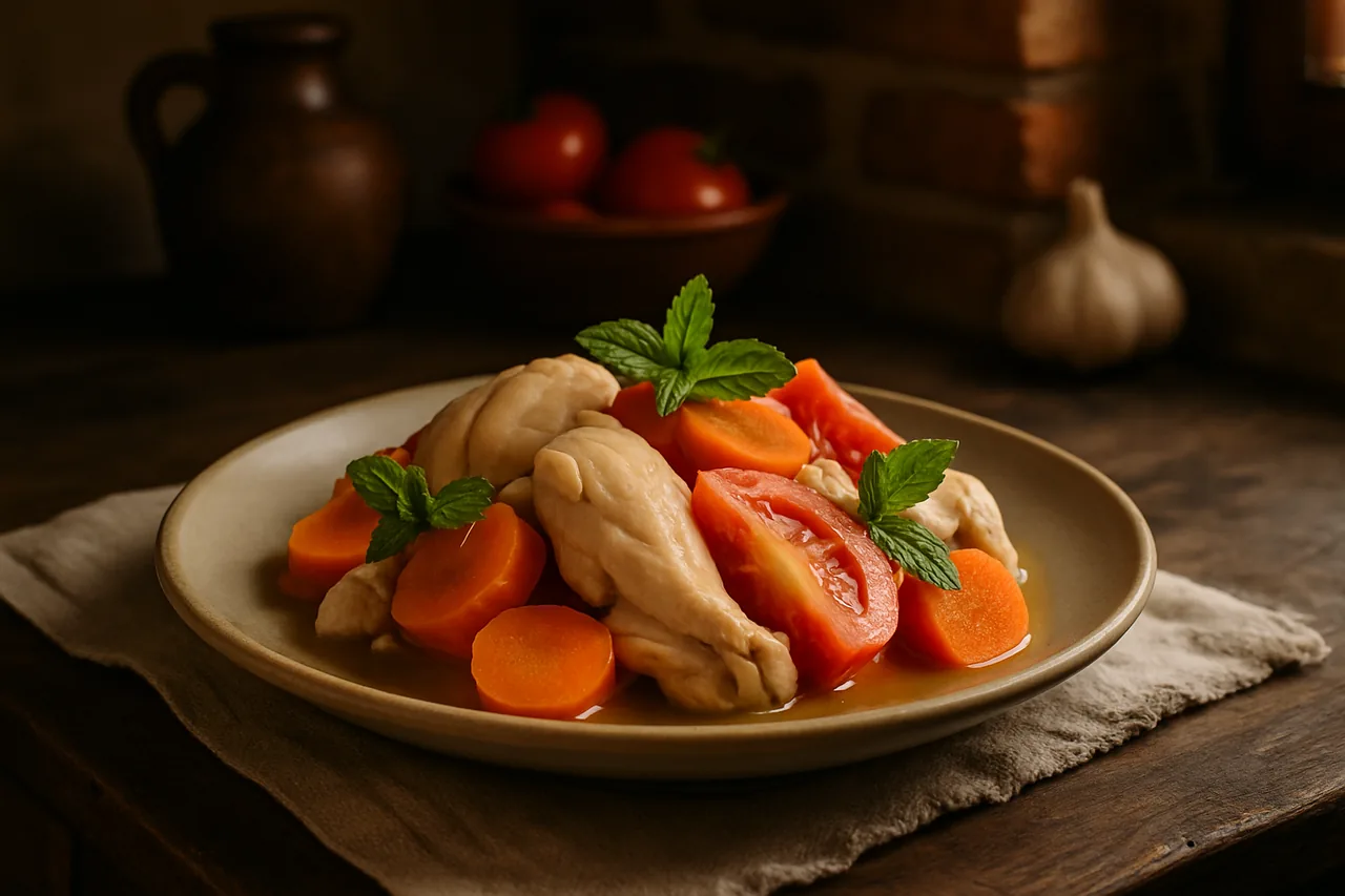 Hervido de gallina — receta canaria