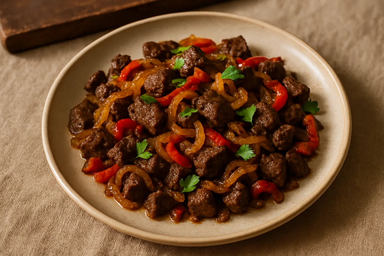 Hígado encebollado — receta canaria
