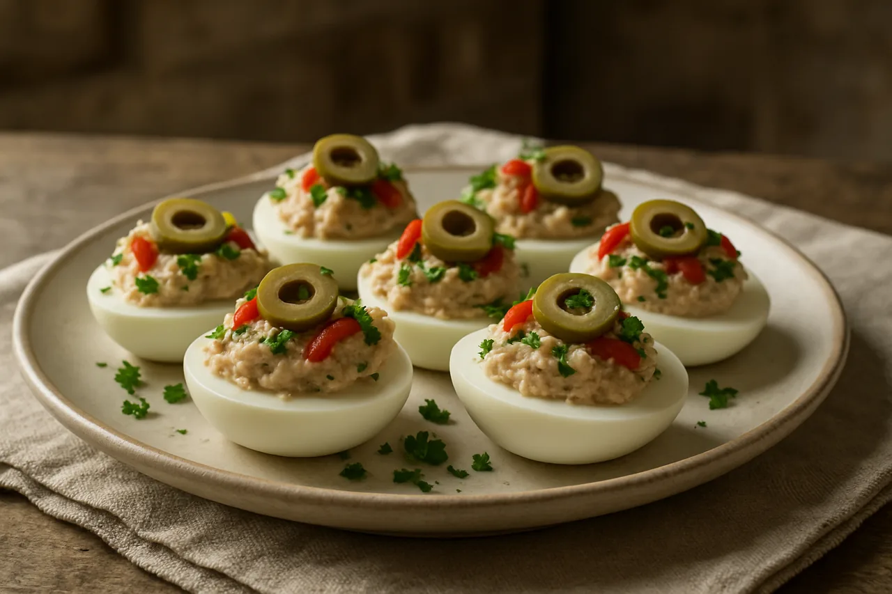Huevos rellenos — receta canaria