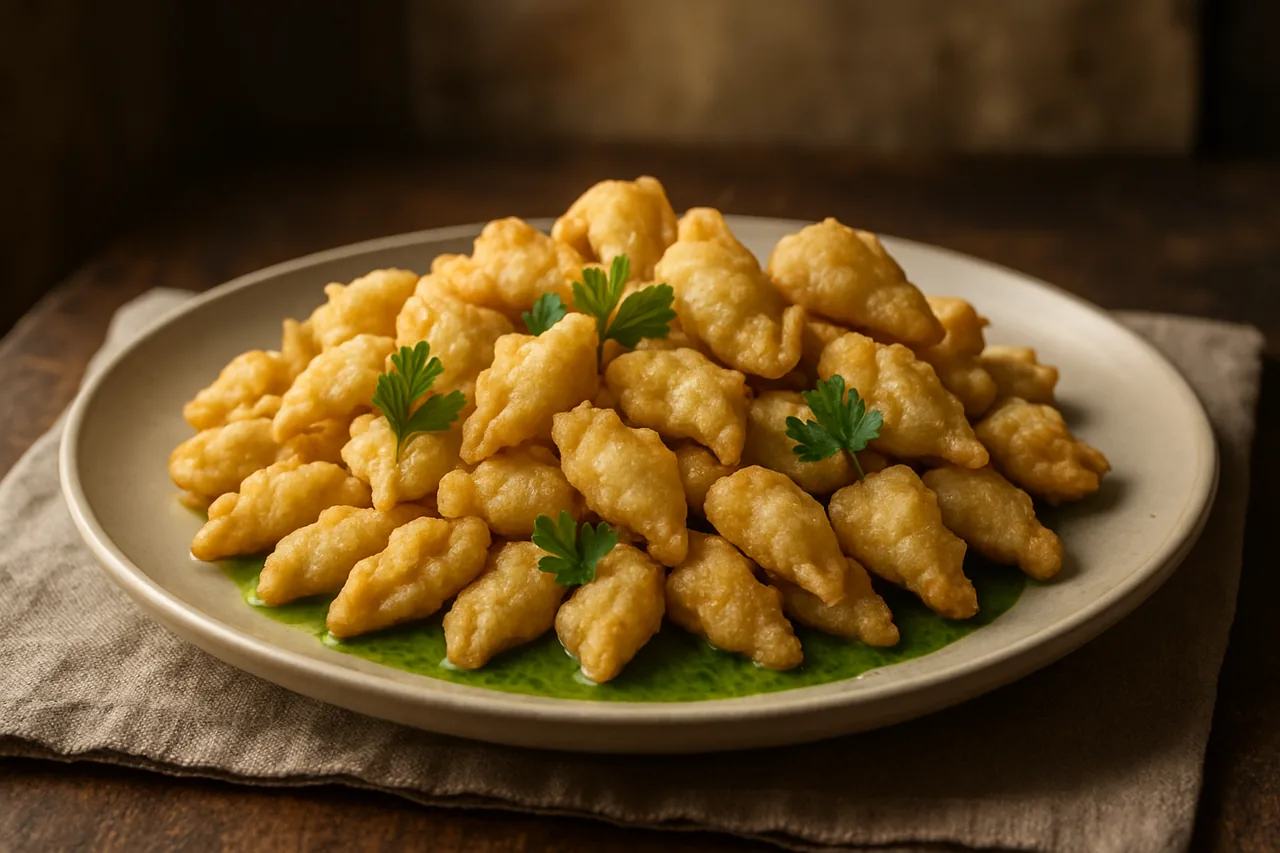 Foto de Kokotxas en Tempura con Salsa Verde