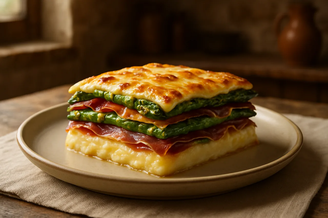 Foto de Lasaña de Jamón y Patata con Queso
