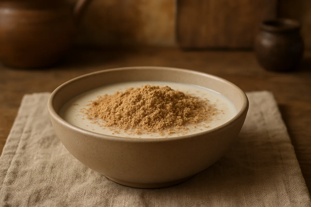 Leche con gofio — receta canaria