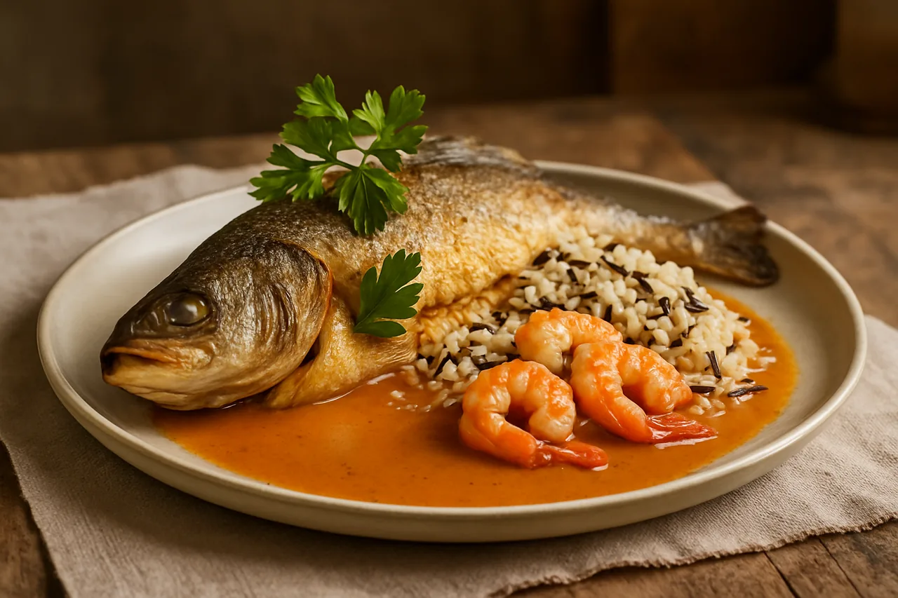 Foto de Lubina Rellena con Salsa Americana