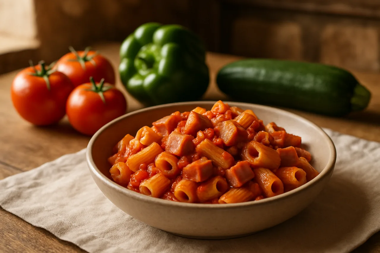 Foto de Macarrones al Horno con Tomate y Pavo