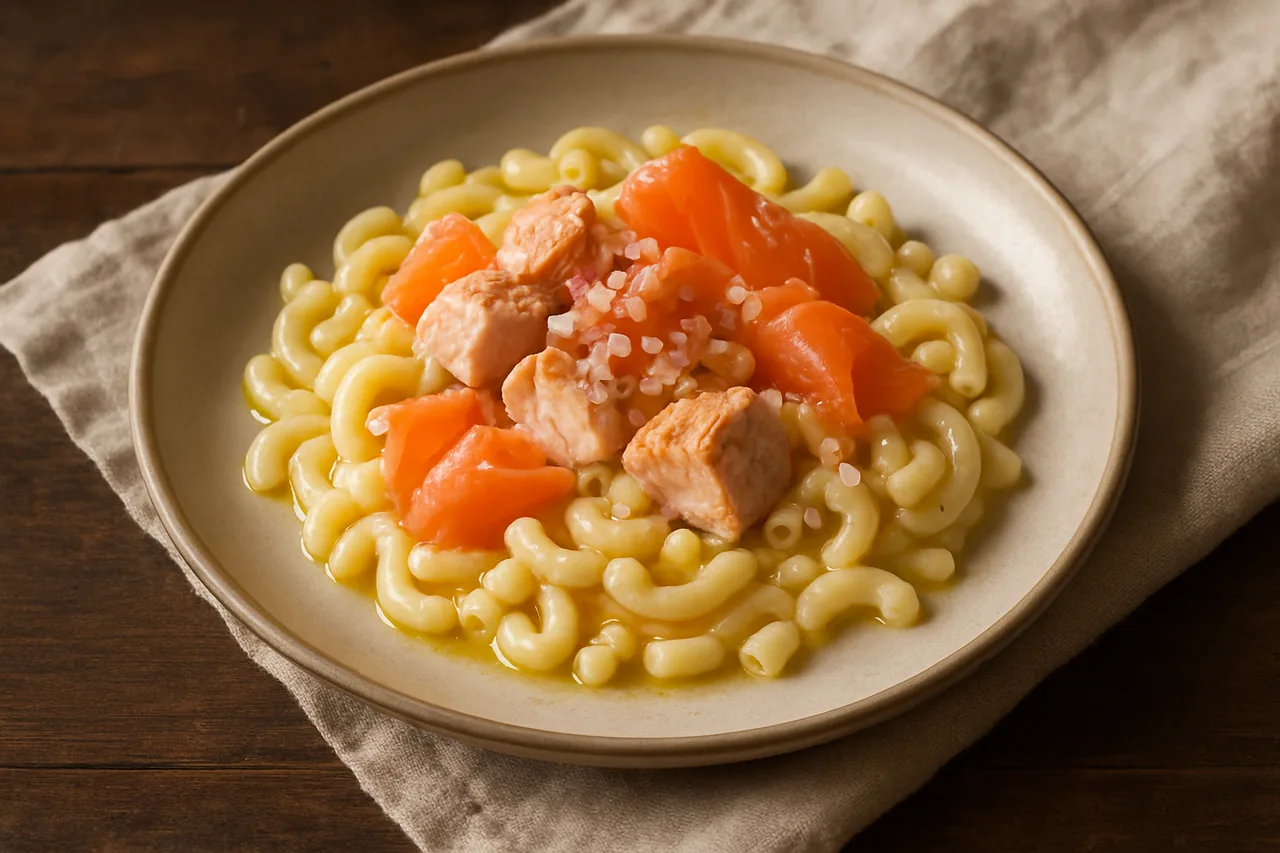 Foto de Macarrones con salmón
