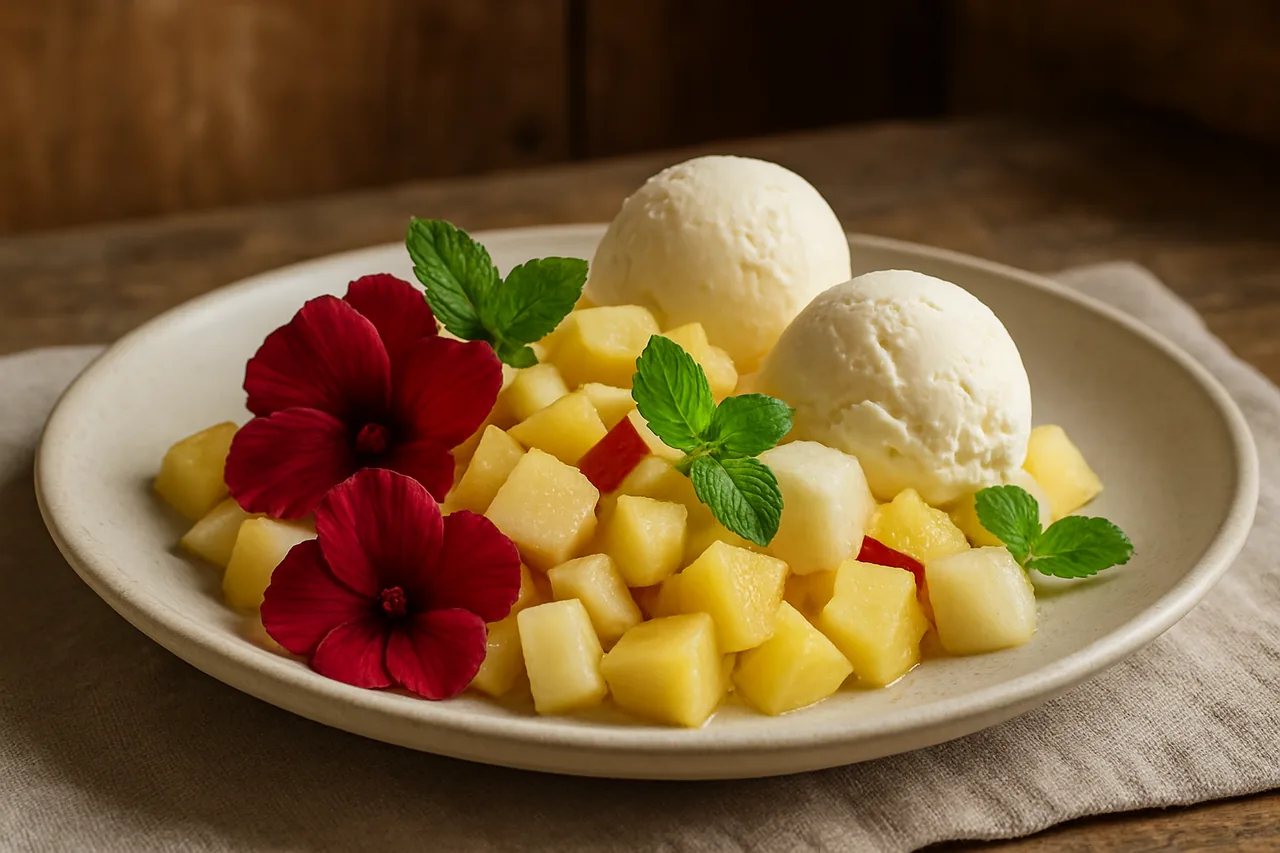 Foto de Macedonia de Hibisco con Helado