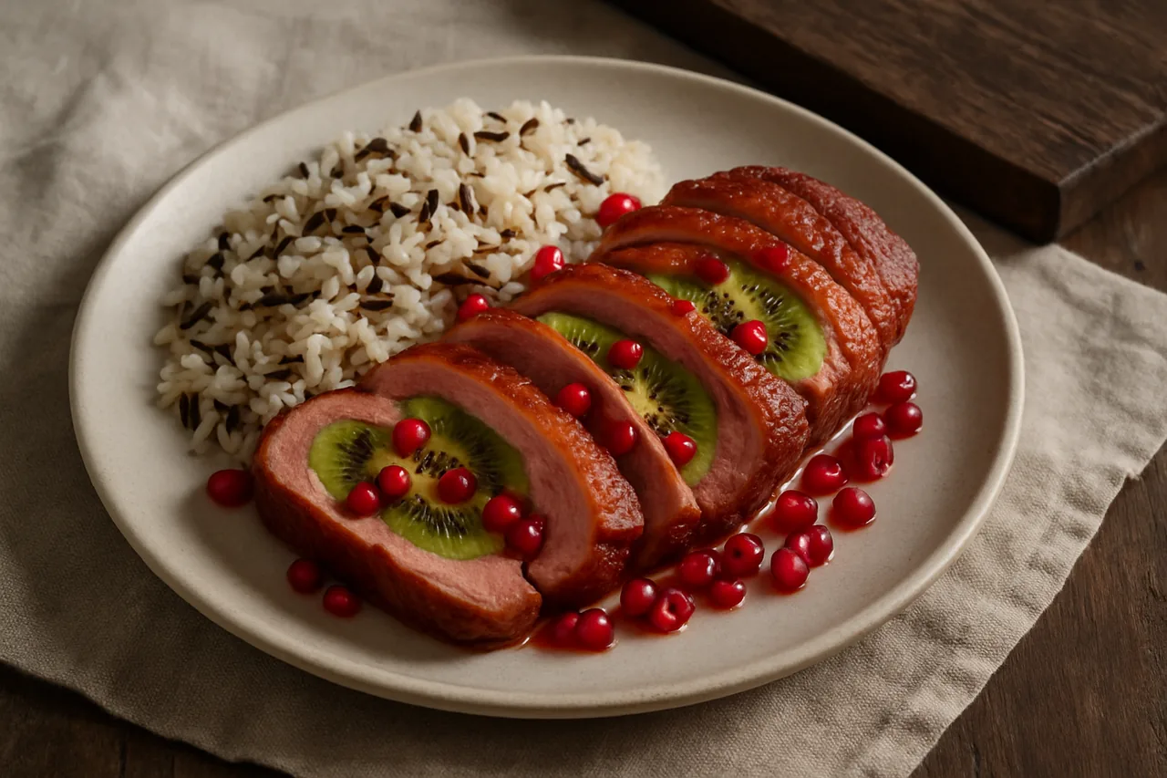 Foto de Magret de Pato Relleno con Frutas y Arroz Salvaje