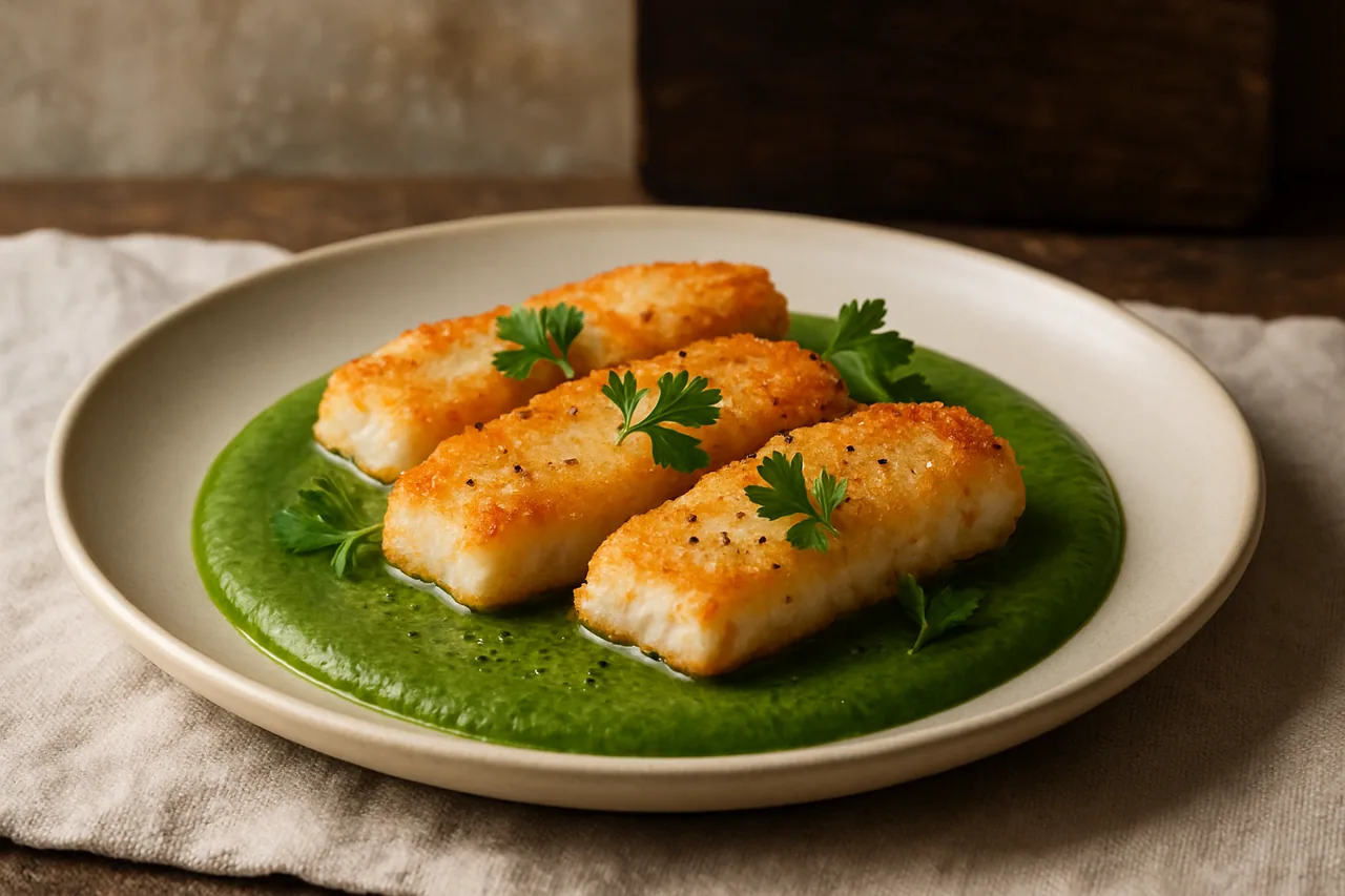 Foto de Maruca con crema de acelgas