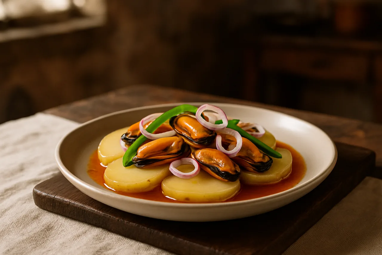 Foto de Mejillones en Escabeche con Patatas Panadera