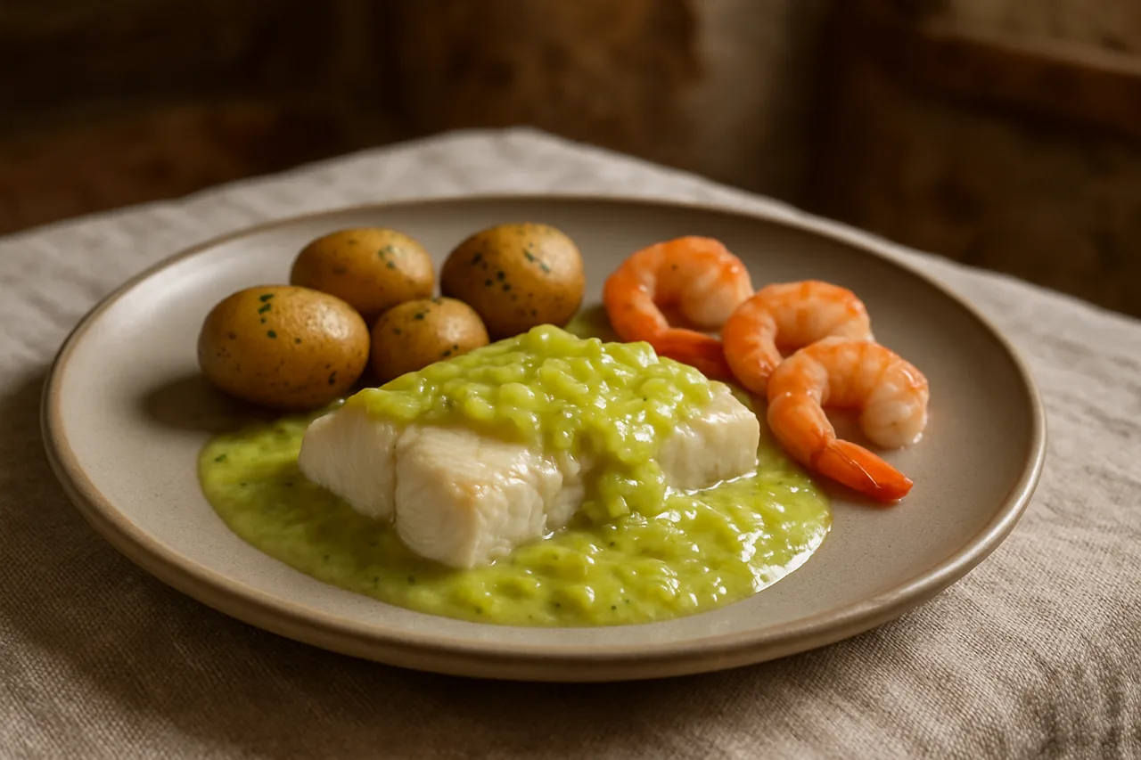 Foto de Merluza al Horno con Salsa de Puerros