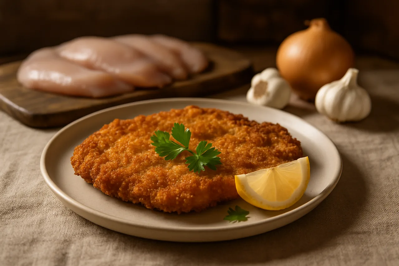 Milanesa de pollo empanada — receta canaria