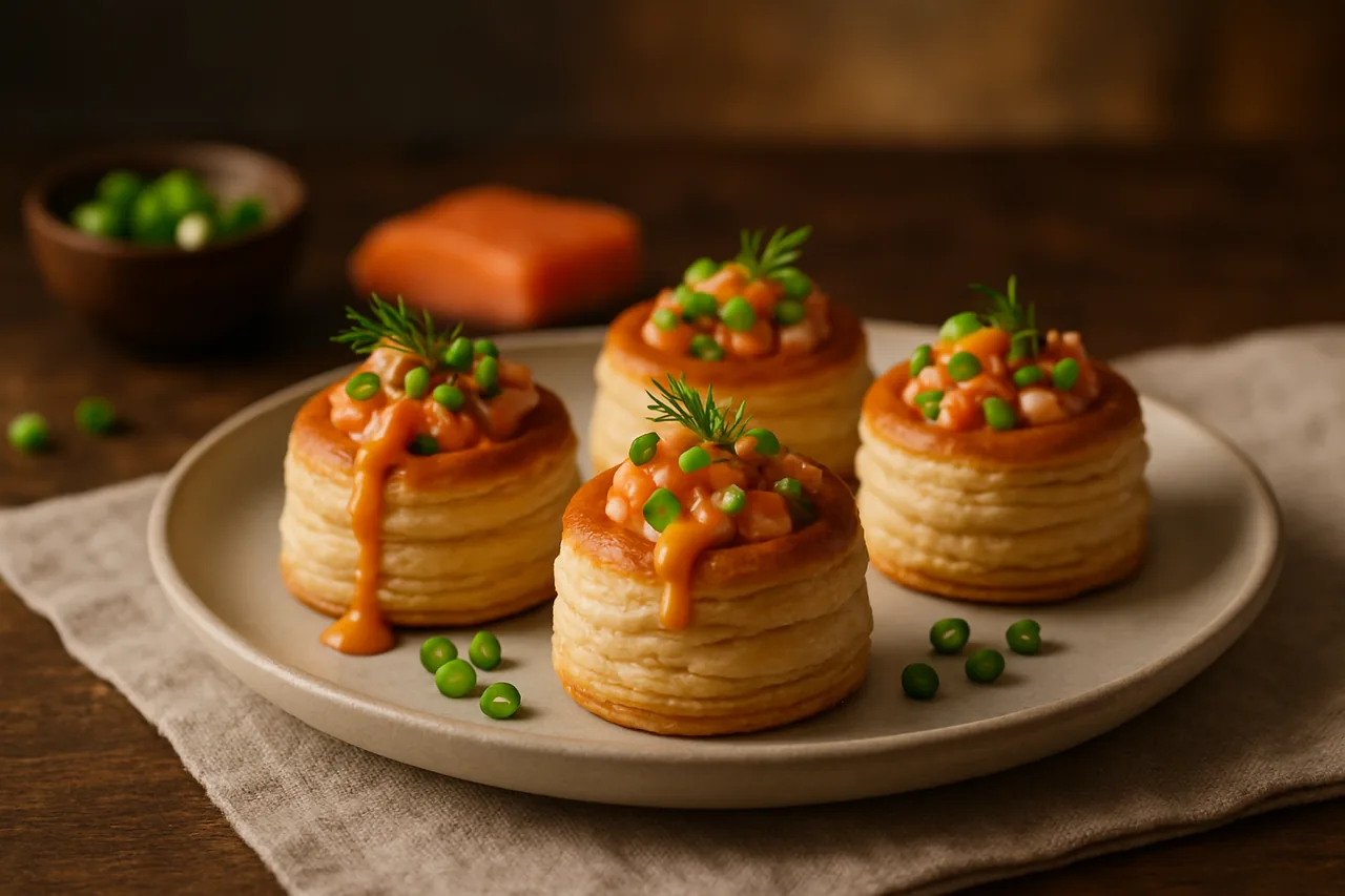 Foto de Minivolovanes de Salmón con Salsa Americana