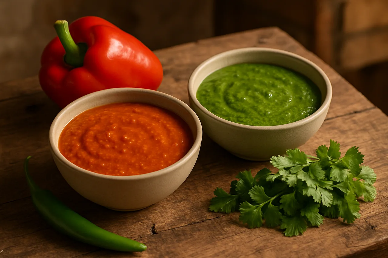 Mojo Rojo y Mojo Verde — receta canaria