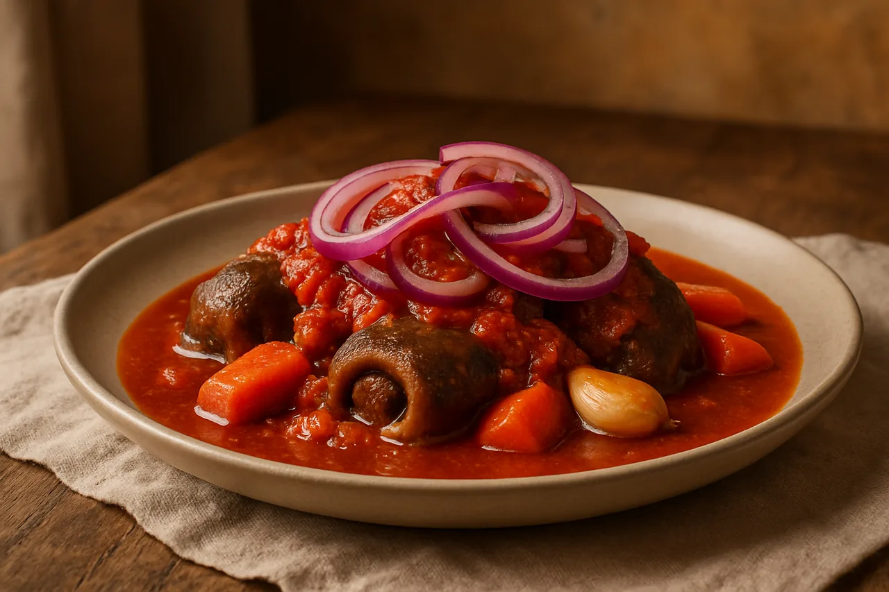 Foto de Morros de ternera con salsa vizcaína