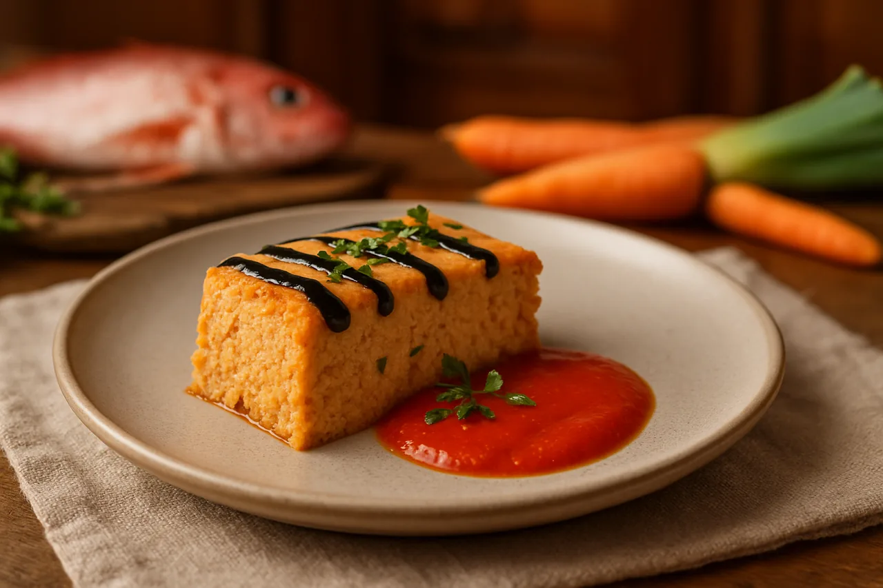 Foto de Pastel de Cabracho con Mayonesa de Ajo Negro
