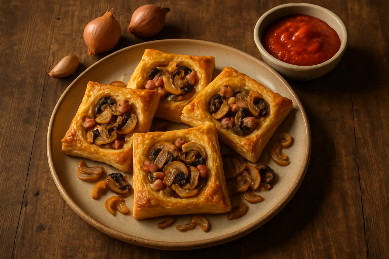 Foto de Pasteles de setas, jamón y queso