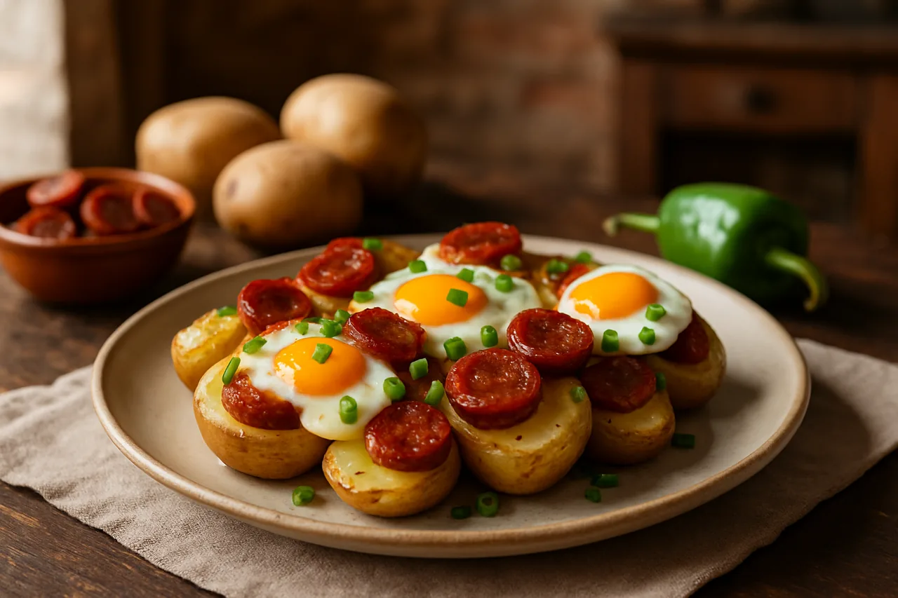 Foto de Patatas con Chorizo y Huevos al Horno