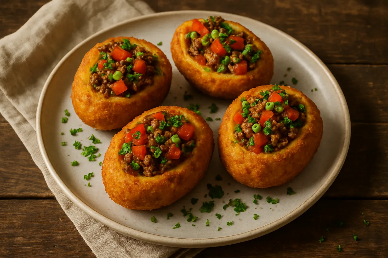 Foto de Patatas rellenas de picadillo picante