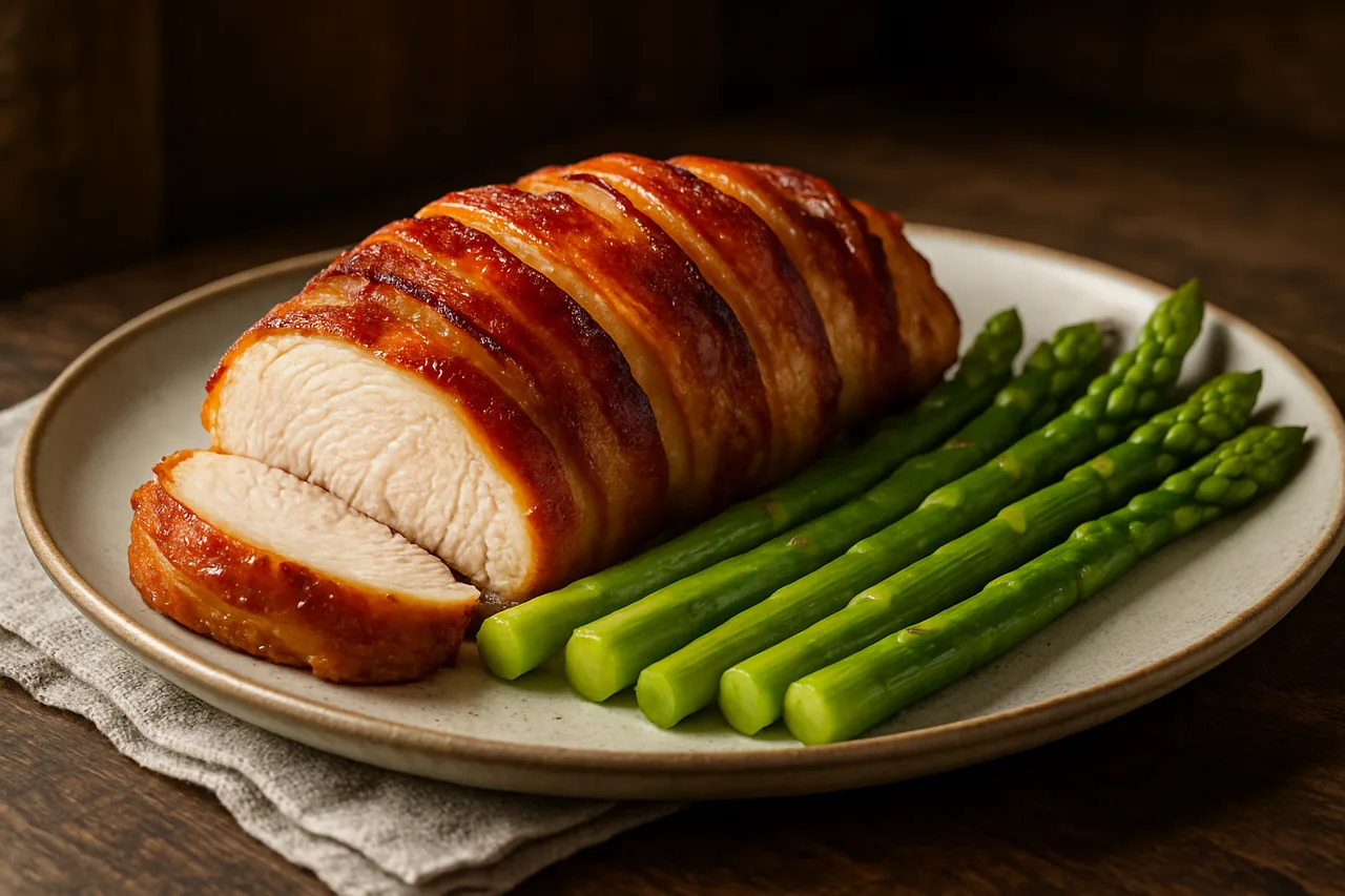 Foto de Pavo Envuelto en Bacon con Espárragos