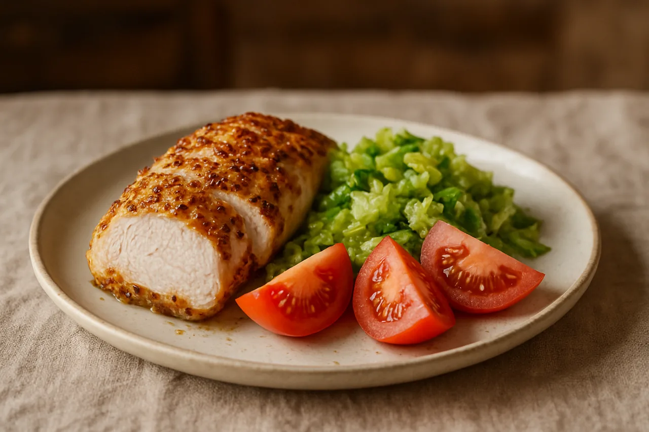 Foto de Pechuga de Pavo a la Mostaza con Guarnición
