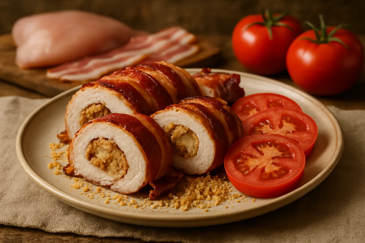 Foto de Pechuga de Pavo Rellena de Bacon y Tomate