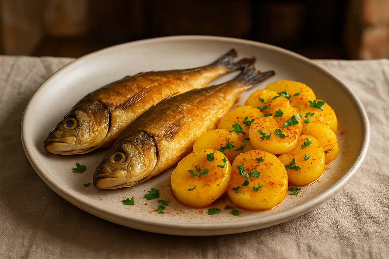 Foto de Perlón con Patatas al Pimentón