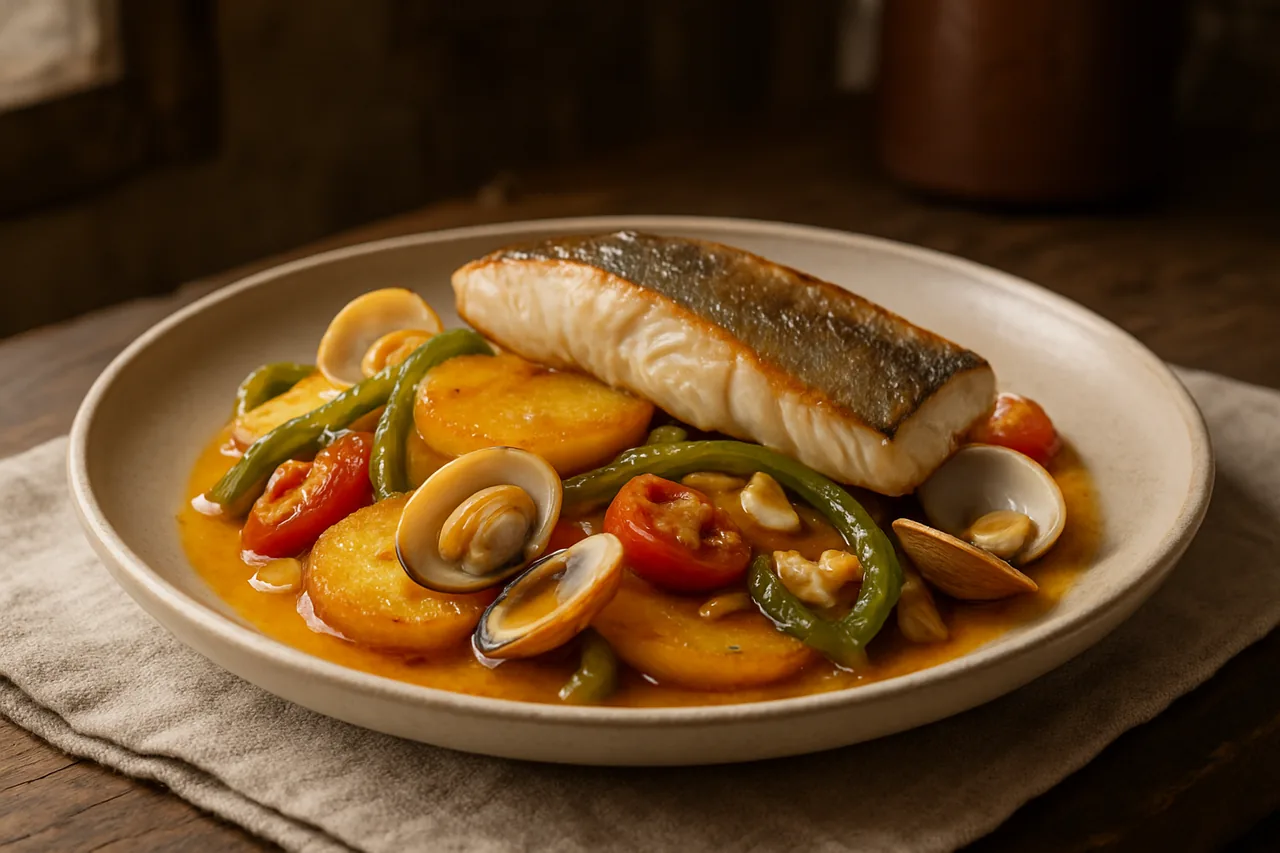 Foto de Pescadilla con Patatas Panadera y Almejas