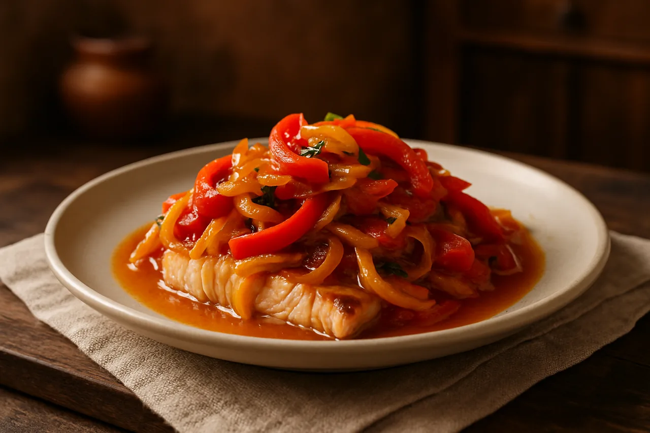 Pescado encebollado — receta canaria