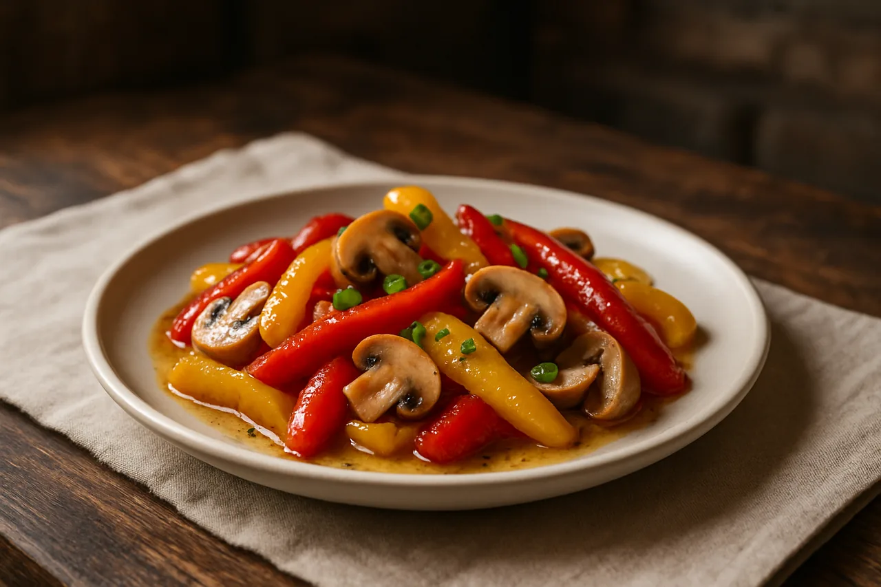 Foto de Pimientos adobados con champiñones