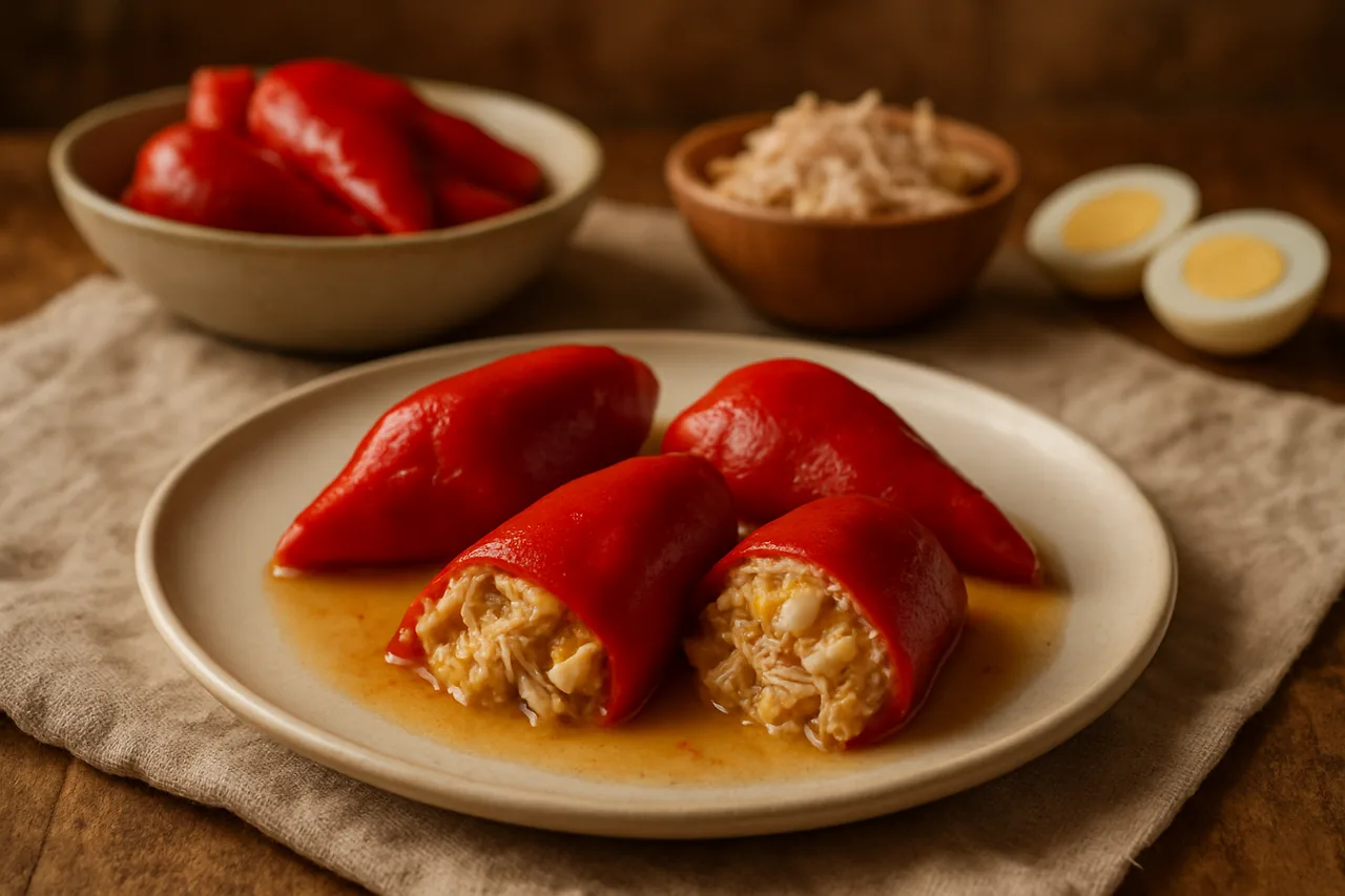 Foto de Pimientos Rellenos de Pollo y Huevo