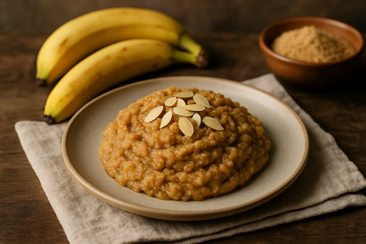 Plátanos amasados con gofio — receta canaria