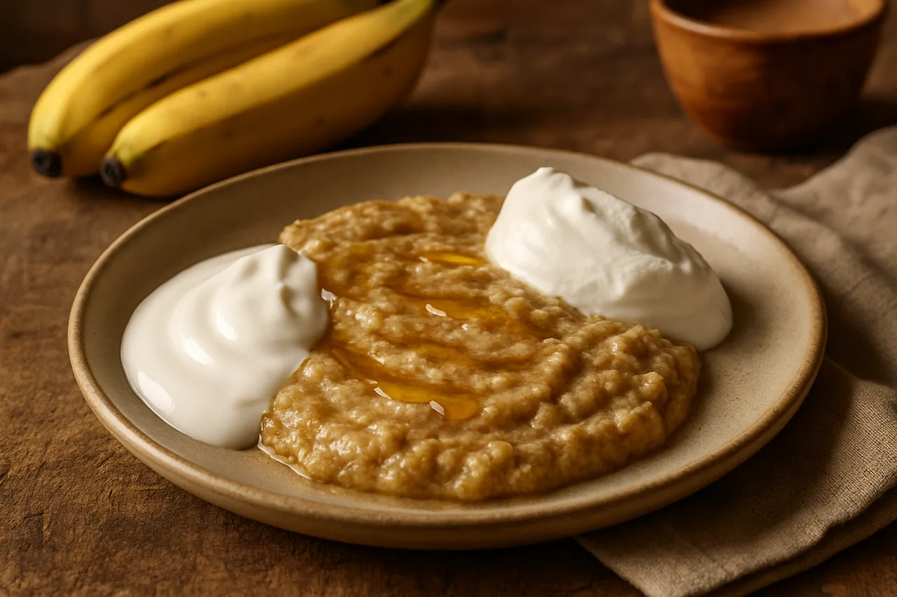 Plátanos amasados con gofio — receta canaria