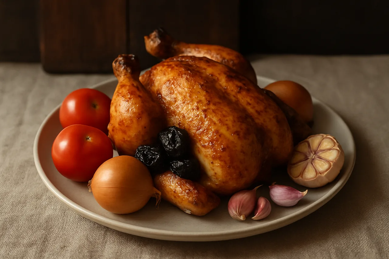 Foto de Pollo asado con ciruelas